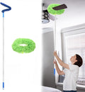 PATIKIL Ceiling Fan Cleaner Duster, 12.9" to 59", 2 in 1 Microfiber Duster Extendable Handle Fan Blade Cleaning Tool Removable Washable for Furniture Blind, Green