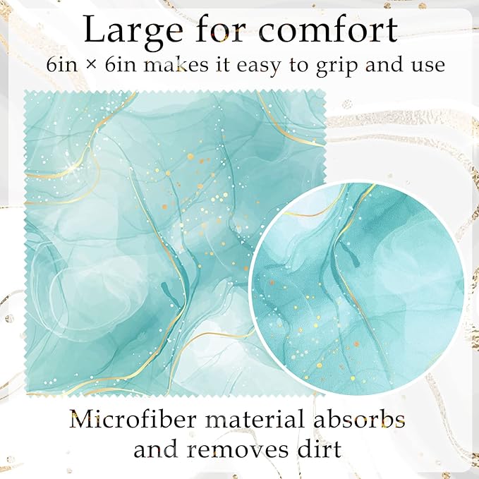 Sinmoe 20 Pcs Microfiber Cleaning Cloth Cute Marble Design Microfiber Cloth Soft Gifts Multicolor Glasses Cleaner Wipes for Eyeglasses Camera Lens Cell Phone Screens Glasses, 6 x 6 Inches