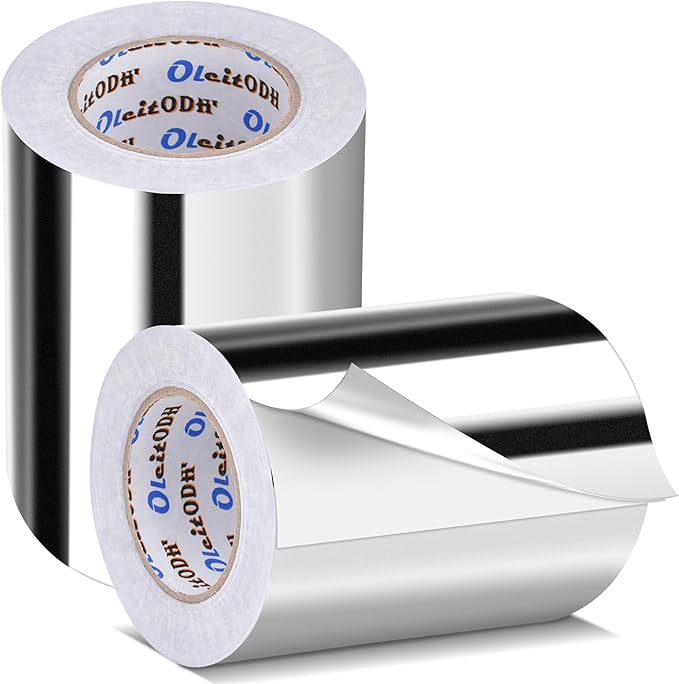 2 Pack Aluminum Foil Tape Bulk - 6 Inch x 55 Yards - 2.7mil Heavy Duty Metal Duct Tape, Aluminum HVAC Tape for Sealing & Patching, Air Ducts, Insulation Metal Repair, Professional Grade