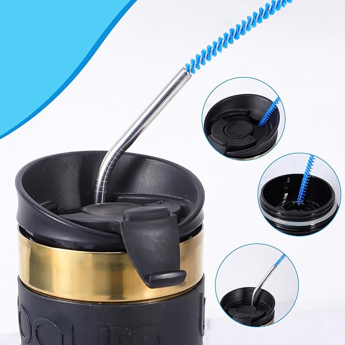 Straw Clean Brush Set Straw Brush Extra Long 12 Inch ReusableStraw Cleaner Accessories Diameters Ranging from 6-12mm for Water Bottles Tubes Sippy Cup 5Pcs