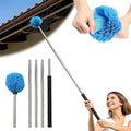 Cobweb Duster Brush with Extension Pole, Lightweight 5ft Long Spider Web Cobwebs Ceiling Fan Dust Cleaning Brush Kit with Washable Head,for Ceiling Fan, Furniture, Eaves,Vent, Roof House Cleaning