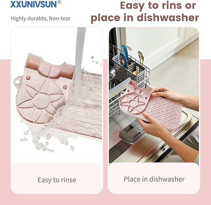 Bottle Drying Rack, Draining Mat for Stanley Tumblers20-40oz, Mugs, Wine Glasses, Compact Portable Cup Dryer Stand for Countertops, Office, RVs & Travel (Crystal Pink)