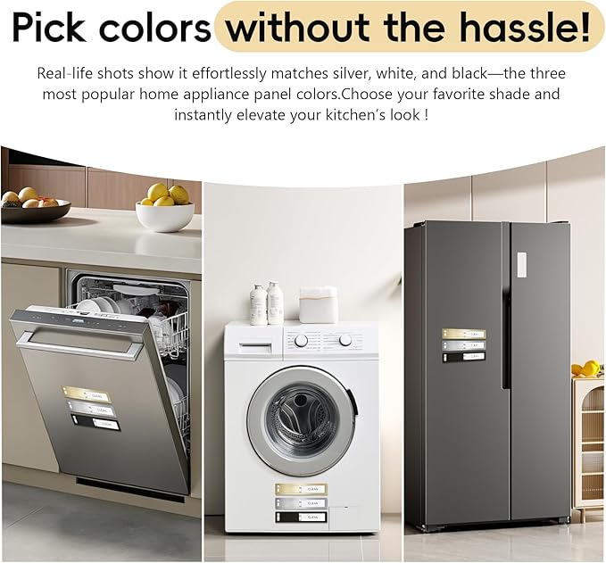 Dishwasher Magnet Clean Dirty Sign, Stainless Steel Magnetic Clean Dirty Dishwasher Sign,Matte Brushed Surface Cleaning/Dirt Indicator with Strong Magnet, Home Kitchen Organizer (Brushed Silver)