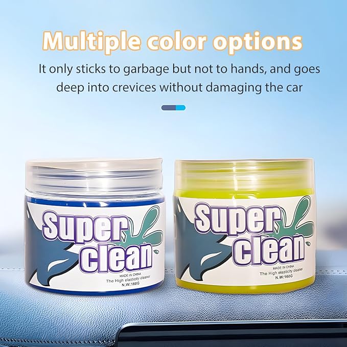 Car Cleaning Gel, Reusable Vehicle Air Vent Crevice Detailing Putty, Automotive Interior Detail Slime Cleaner Removal Tool Kit Accessories, Universal for SUV, Sedan, Truck (Yellow)