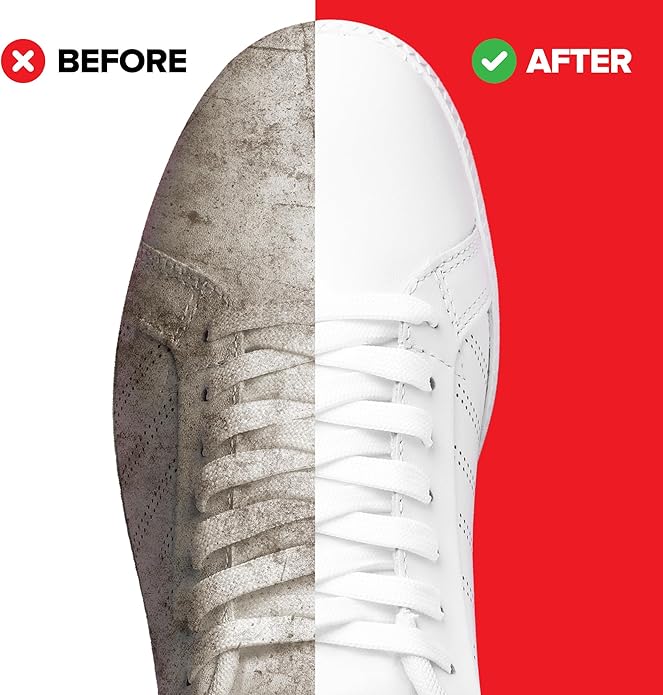 All-In-1 Shoe Cleaning Kit, Brighten & Clean with Soft Bristle Shoe Brush & Cleaning Spray, Best Shoe Cleaner for White Sneakers, Rubber Soles & Tennis Shoes, Essential Shoe Eraser Sneaker Cleaner