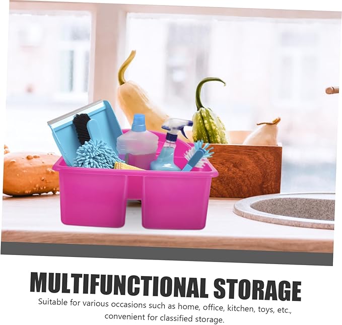 2pcs Cleaning Tool Storage Basket Versatile Sundry Holder for Home Office Kitchen and Bathroom Organizer for Cleaning Supplies Stationery and Daily Necessities Compact and