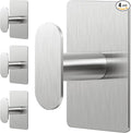 pickpiff Adhesive Towel Hooks for Bathroom: 20LB Extra Strong Wall Hanger for Shower Kitchen RV Dorm Apartment, Silver 4 Pack