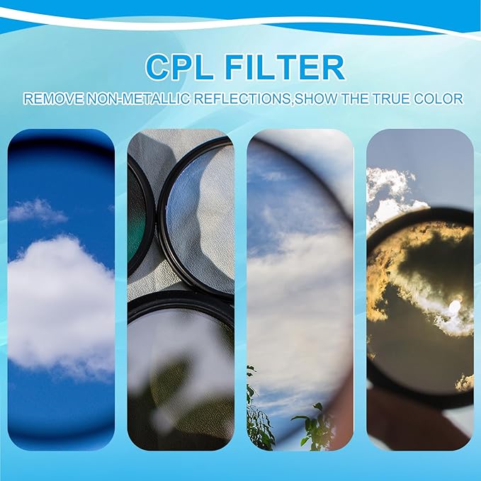 MECCANIXITY 25mm Circular Polarizer Filter, Double Sided Multi-Layer Coatings Polarizing Filter with Cleaning Cloth for Camera Lens