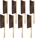 8 Psc Wooden Dust Brush Bulk Hand Broom Brush Long Handle Soft Bristle Broom for Cleaning Car Bed Sofa Fireplace Couch Clothes (Brown)