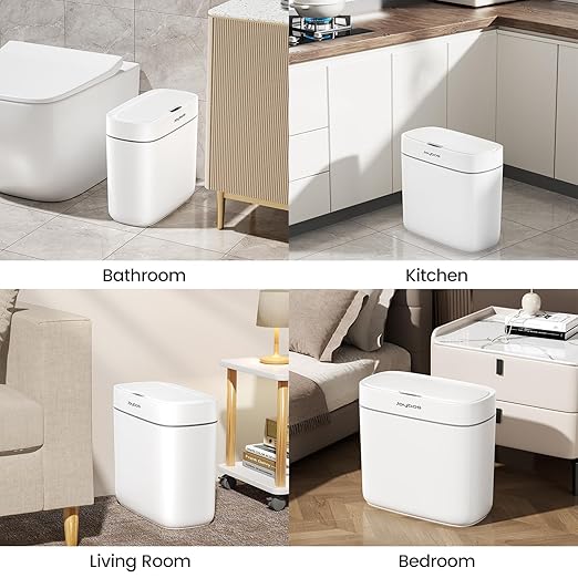 Motion Sensor Small Trash Can for Bathroom, 3.5 Gallon Automatic Touchless Trash Can with Lid,Slim Garbage Can Waterproof Trash Bin Waste Basket for Bedroom, Kitchen