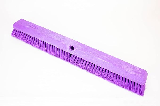 SPARTA 41891EC68 Omni Sweep Plastic Push Broom Head, Heavy Duty, Industrial Broom With Color Code System For Outdoor, Indoor, Garage, Concrete, Patio, Kitchen, Bathroom, 24 Inches, Purple