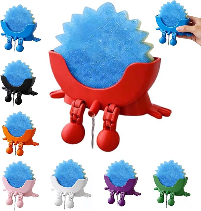 Cute Hanging Sponge Holder with Drainage, Peeing Scrub Sponge Holder, Ponge Holder for Kitchen Sink, Funny Sponge Stand for Kitchen Sink, 3D Printing Countertop Sponge Holders (Red)