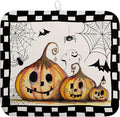 Halloween Kitchen Drying Mats for Dishes 16x18 In Orange Pumpkin Ghost Dish Drying Mat Black Bat Spiders Web Buffalo Plaid Dish Rack Mat Absorbent Microfiber Drying Pad for Kitchen Counter