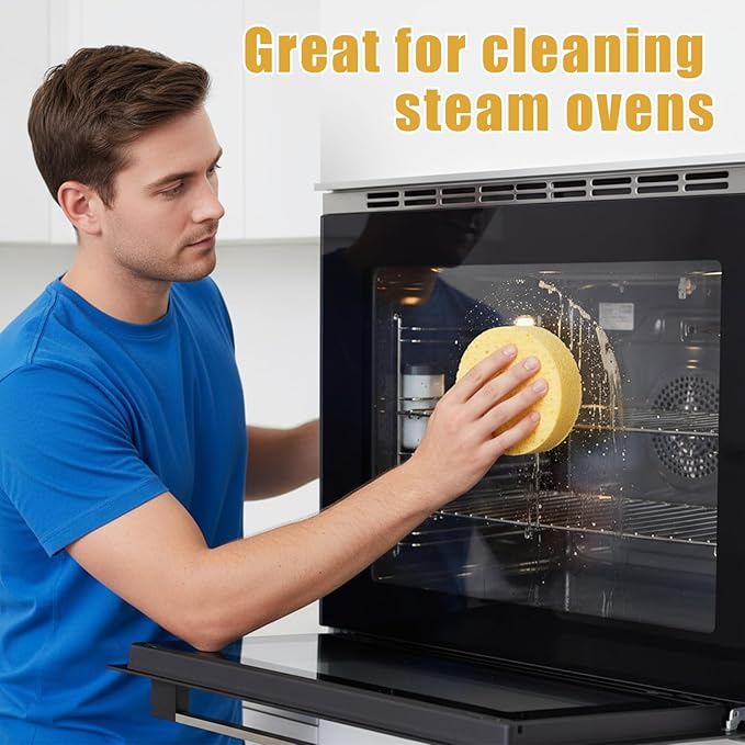 2Pcs Large Natural Sponges Household Cleaning Sponges Non-Scratch Cleaning for Kitchen Bathroom Countertops Car Wash 5.91 × 3.94 × 1.97 inches