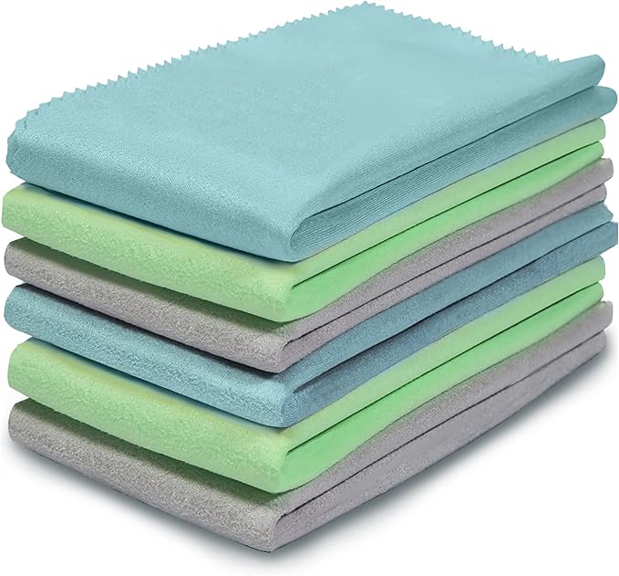 6 Pack Guitar Cloths, 12"x12" Microfiber Flute Cleaning Cloth for Musical Instruments Polishing & Cleaning Cloths for Guitar Flute Violin Piano Clarinet Trumpet Sax
