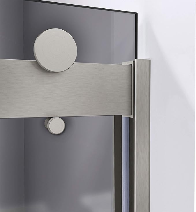 DreamLine Sapphire 56-60 inch W x 60 inch H Semi-Frameless Bypass Tub Door in Matte Black and Smoke Gray Glass