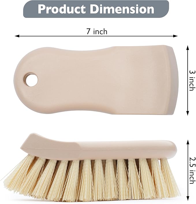 Nanoskin 6-Inch Heavy-Duty Professional Interior & Upholstery Cleaning Brush for Car Care - Durable Polypropylene Bristles for Auto Detailing, Grime Removal | Ergonomic Design for Hard-to-Reach Areas