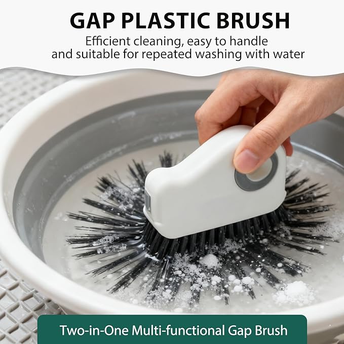 Groove Cleaning Brush, 2 in 1 Window Track Cleaning Brush with Built-in Mini Shovel - Multi - Functional Window Sill Cleaner Tool for Door/Window Grooves & Dead Corners