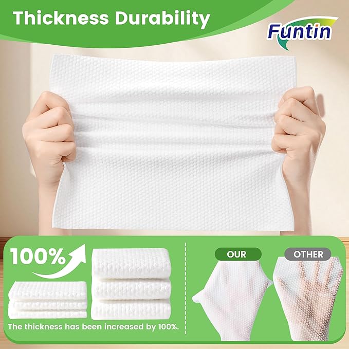 Funtin Thickened Mop Pads for Swiffer Sweeper, Unscented Disposable Mopping Cloths, Dry & Wet Use for Dirt, Dust, Hair, Home, Bathroom, Kitchen (120ct)