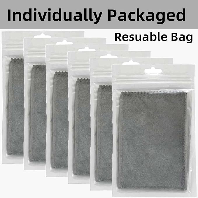 6 Pack Microfiber Silicone Gun Cleaning Cloth, 12"x12" Lint Free Gun Cleaning Rags