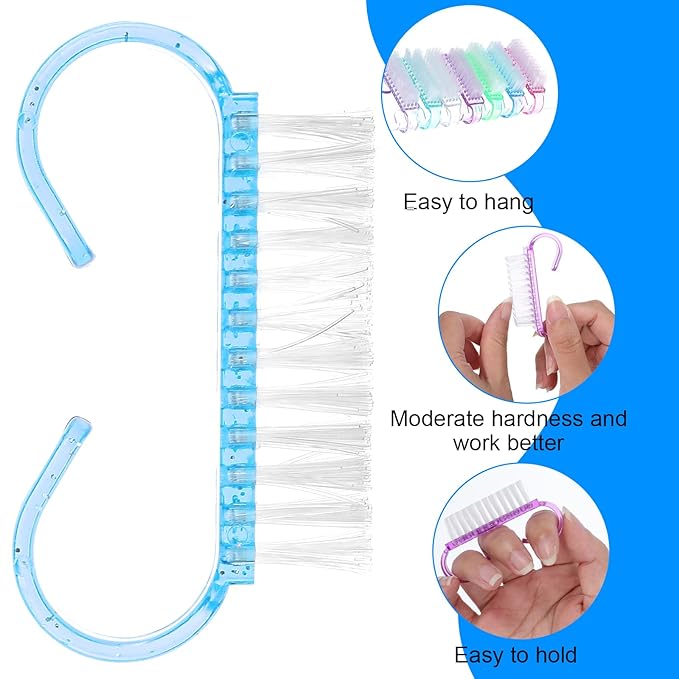 27Pcs Handle Grip Nail Brush Mini Nail Brushes Hand Fingernail Brush Colorful Fingernail Brushes PedicureBrushes Scrubbing Kit Nails Accessories for Men Women Toes and Nails Cleaner