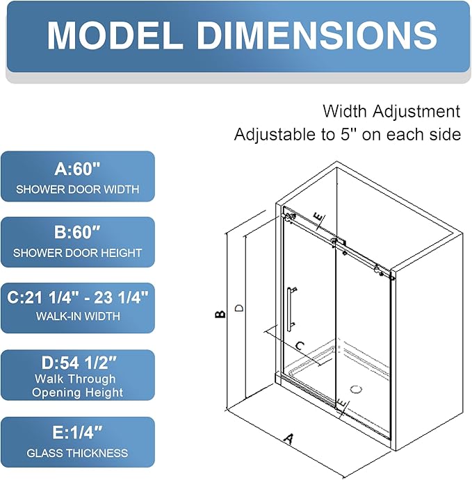 KPUY Tub Shower Door, 55-60" W x 60" H Frameless Sliding Bathtub Door, 1/4" (6mm) Thick Tempered Clear Glass with Explosion-Proof Film Nano Coating, Stainless Steel Frame, Brushed Gold