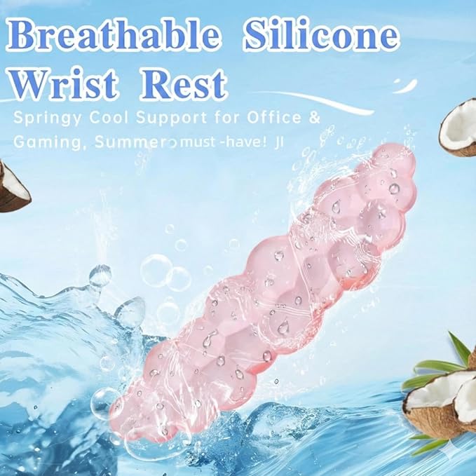 Ergonomic Cloud Gel Wrist Rest&Computer Keyboard Stand, Massage Wrist Rest Support for Keyboard Set, Easy Typing Working Acrylic Clear Stand for Office Home
