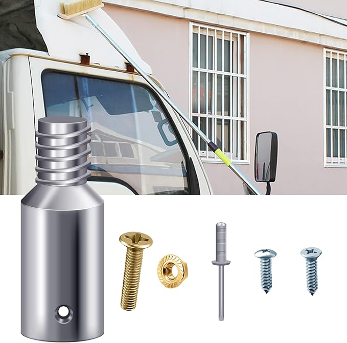 4 Pcs Threaded Tip Replacement Ultra Threaded Tip Repair Kit Mop Handle Pole Handle Replacement Extension for 1 Inch Stick Mop Broom Wood Metal Pole Tail Adapter