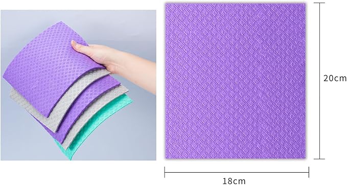Swedish Dishcloths for Kitchen 5 Pack – Super Absorbent, Eco-Friendly Reusable Cleaning Cloths, Non-Scratch Dish Towels for Kitchen, Home & Car Cleaning