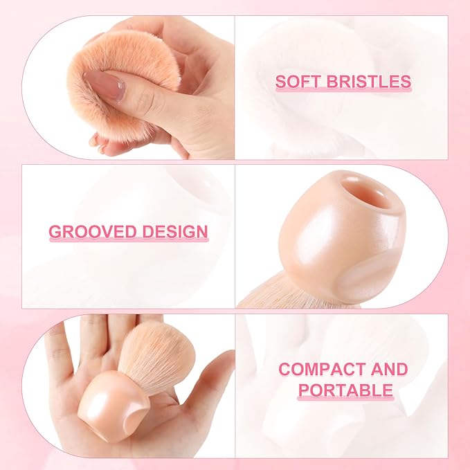 TADOPRO 2PCS Nail Dust Brush Nail Dip Powder Remover Cleaning Brush for Fingernails Soft Acrylic Nail Clean up Brush Nail Tech Must Haves(nude)
