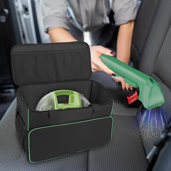 Carrying Case for BISSELL Little Green Mini Clean Machine 4075, Large Storage Organizer Bag for Carpet Cleaner Attachments, Tools & Solution, Black (Bag Only)