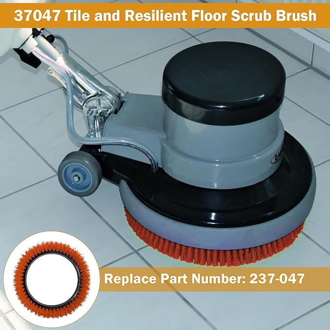 237047 Scrub Orbiter Brush for ORB550MC Orbiter Floor Machine, Heavy-Duty Brush, 10.5” Diameter Orange (1 Pack)