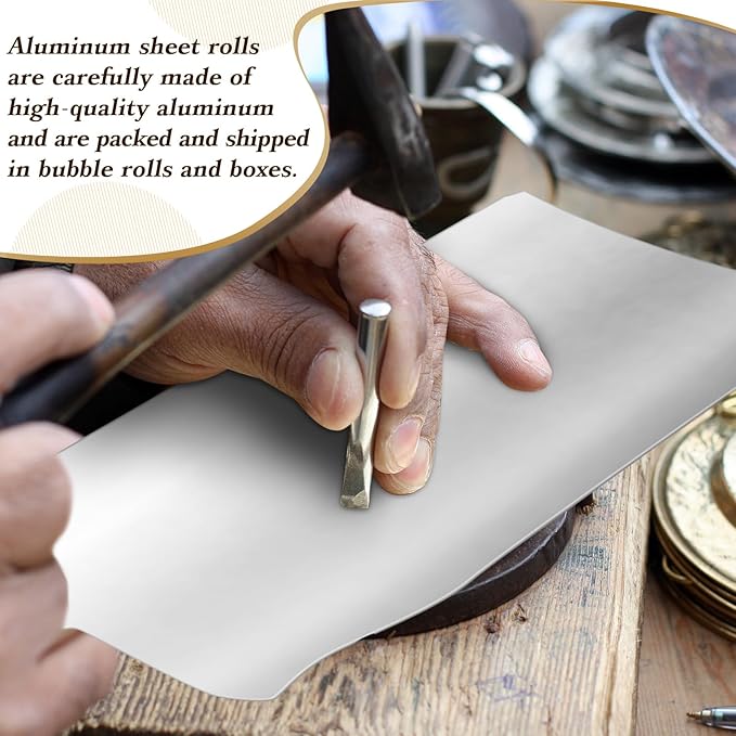 1 Roll Widen Aluminum Metal Crafts DIY Foil 18 Inch x 10 ft x 0.1 mm Thick for Art Project Aluminum Flashing Roll Wide Sheet Multipurpose Metal Sheets for DIY and Crafting Projects (Silver)