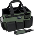 Wearable Cleaning Caddy Bag,Cleaning Supply Tote for Cleaning Supplies, Cleaning Organizer with Adjustable Shoulder and Waist Straps for Cleaners & Housekeepers (Green and Black, Large)