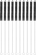 uxcell 10Pcs Drinking Straw Cleaning Brushes, 10" x 2/8" Nylon Bristles Long Straw Brush Pipe Cleaner for Washing Straws Pot Spout, Sippy Cup, Bottle and Tube (Black)