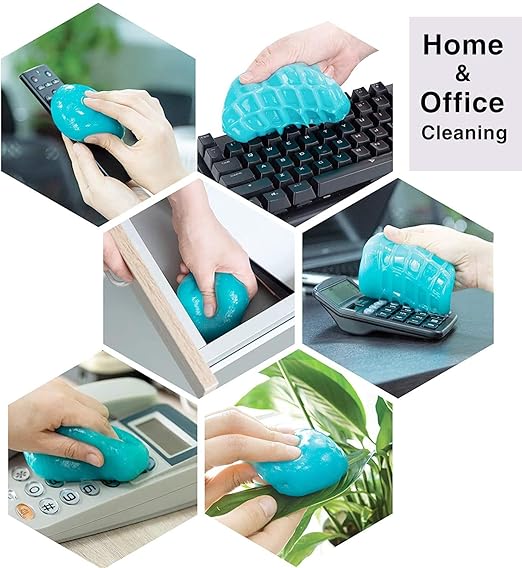 Interior Car Cleaning Gel, 2-Pack Keyboard Cleaning Gel, Universal Slime Cleaner, Dust Removal for Laptops, Printers, Cameras, and Remote Controls.(Blue and Blue)