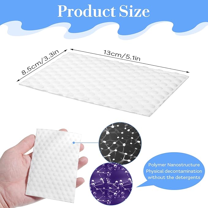 JIEYAO Magic Cleaning Sponge Eraser Sheet, 50 Pcs White Convex Point Melamine Sponge, Thin Nano Cleaner Pads Eraser Wipes Disposable Sponges Cleaner for Furniture Kitchenware Hard-to-Reach Places Shoe