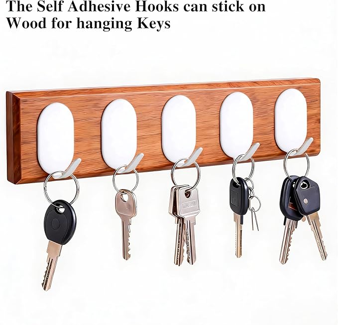 Sticky Adhesive Hooks for Hanging, Key Hooks, Stainless Steel Wall Hooks, Command Hooks, Coat Hooks, Door Hooks, Towel Hanger, Metal Hook, Utility Hooks,Picture Hanger, Storage Hooks, 10Pcs (White)
