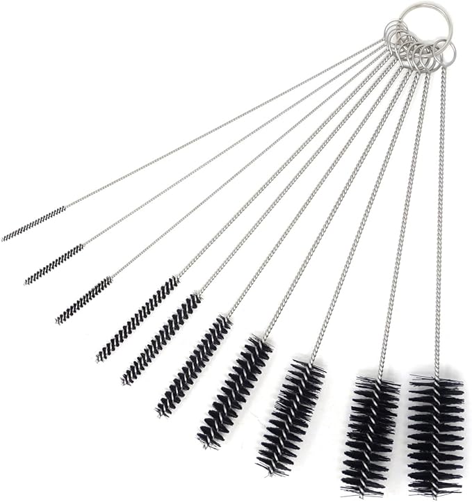 Honbay 10PCS 7.87Inch Nylon Tube Brush Set Cleaning Brush Set for Test Tube,Water Bottles, Drinking Straws, Eye Glasses, Keyboards, Jewelry Cleaning,etc