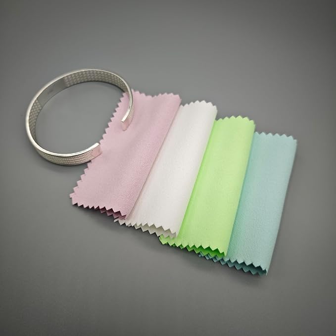 50pcs Jewelry Cleaning & Polishing Cloth for Silver,Gold,Platinum,Easy to Carry,Wipe and Care.Pre-Treated Ultrasoft Fabric with Tarnish Remover Jewelry Cleaner(3x3 Pink)