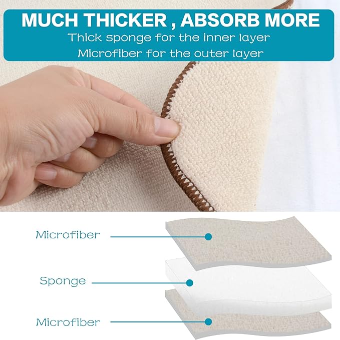 SINLAND Microfiber Dish Drying Mat Super Absorbent Dish Drying Pad for Drainer Kitchen Counter, Large Size Mat for Countertops or Sinks 16Inch X 18Inch Beige 2 Pack