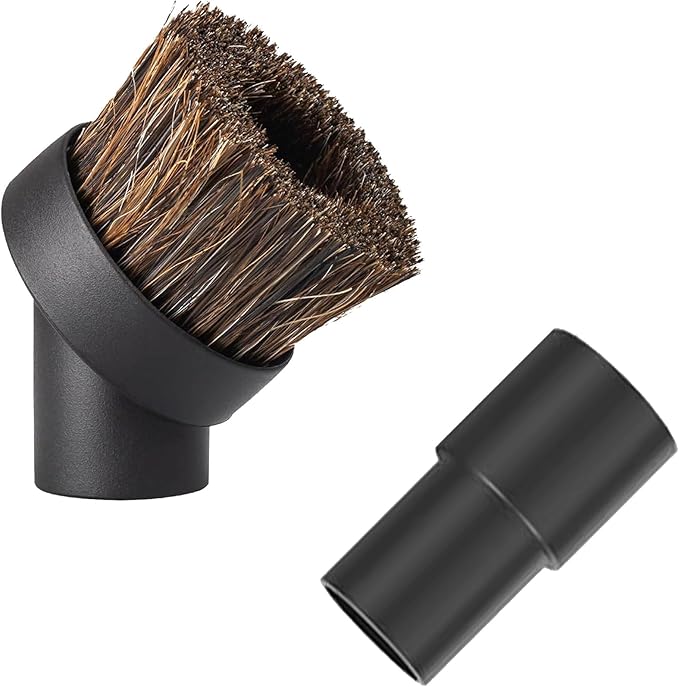Round Soft Horse Hair Vacuum Brush Attachment For Shark Vacuum Brush Attachment With 1-1/4" to 1-3/8" Hose Adapter, Vacuum Attachments & Brushes For Shark Vacuum Attachments, Deep Car Upholstery & Nar