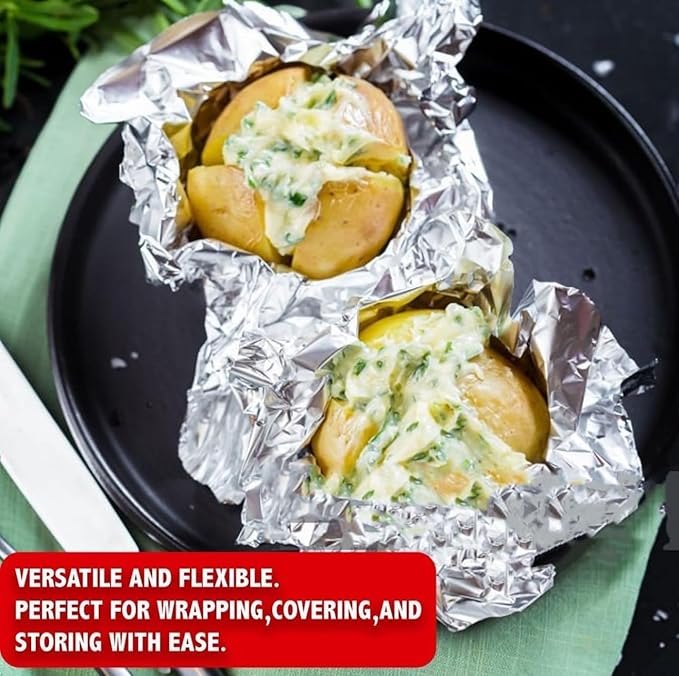Aluminum Foil 12" 1000Ft, Thick|Deli|Home|Strong Enough For Food Service Industry | BBQ|Cocking|Wrap | Baking