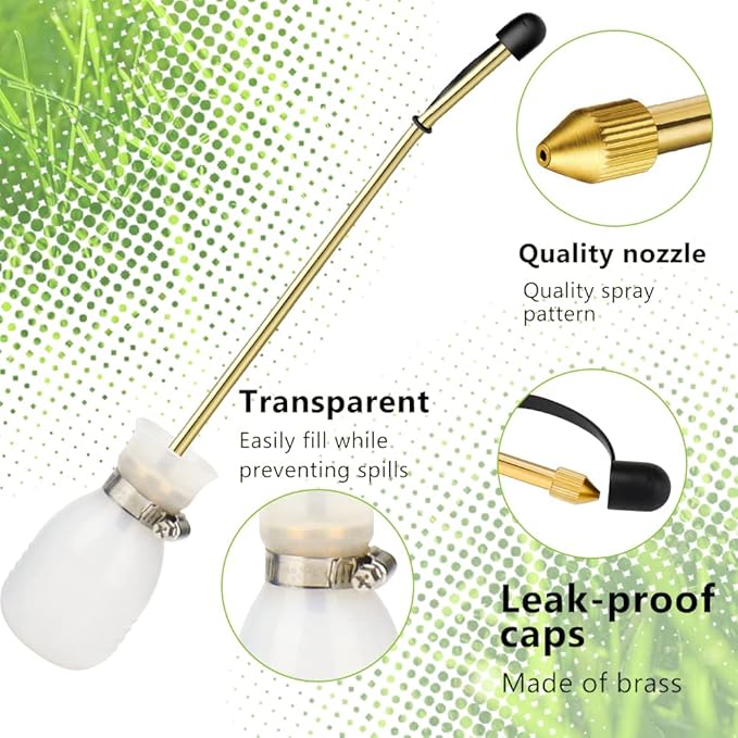 Powder Duster, Large Diatomaceous Earth Bulb Duster Applicator with Long Copper Tube Garden Puffer Duster for Multi Purpose Indoor and Outdoor Use (White)