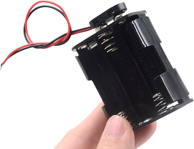 3 Pcs 6 x 1.5V (9V) AA Battery Holder Leads with 3 Pcs 9V I Type Snap Connector Plastic Housing Two Layers Battery Case