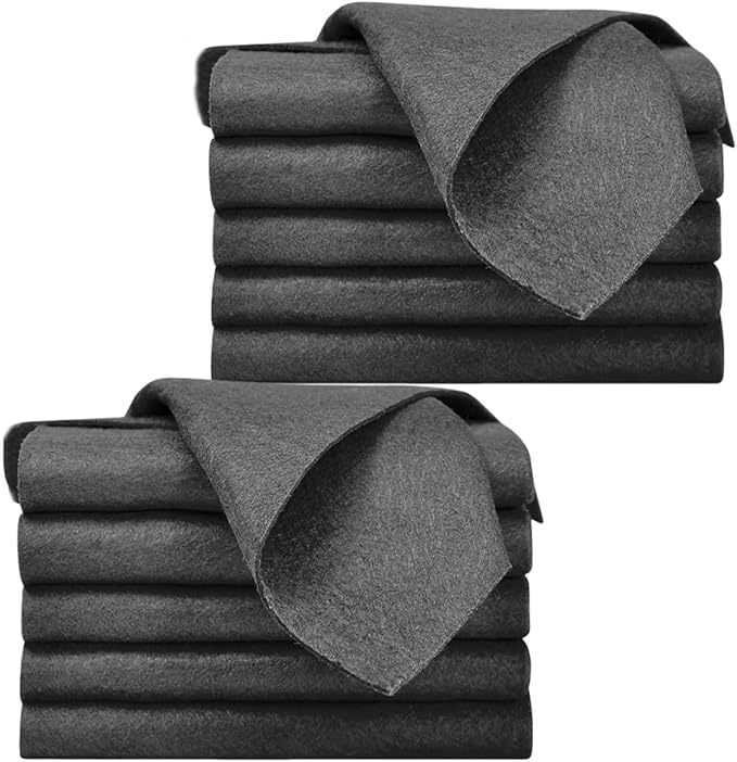 10 Pack Thickened Magic Cleaning Cloth 11.8"X11.8" Durable Magic Cloth Reusable Microfiber Rags Lint Free Streak Free for Windows Glass & Mirrors Dark Gray