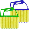 2 Pcs Washable Window Blind Cleaner - Hand-Held Mini Duster Brush for Wood Blinds, Venetian Shades & Air Conditioner Duster