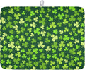 St. Patrick's Day Dish Drying Mat for Kitchen Counter,Irish Green Shamrocks Clover Leaves Drying Mat 18 x 24 Inch with Absorbent Reversible Microfiber Dish Drying Pad for Coffee Bar