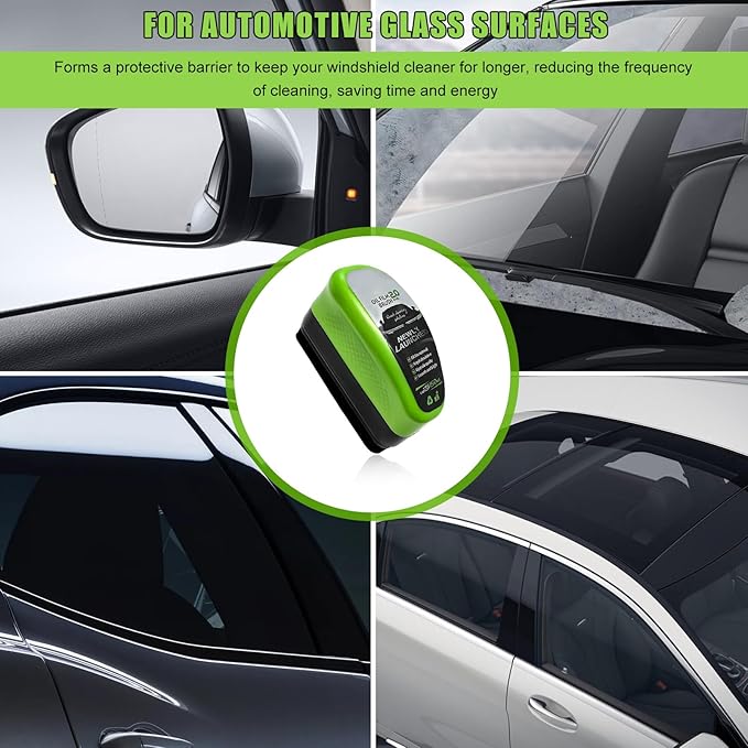 2PCS Automotive Oil Film Cleaning Brush, Professional Grade Windshield Cleaning Board for Clear Vision, Reusable Oil Film Remover Streak-Free Glass Coating Brush for Car Windows