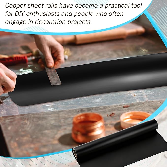 1 Roll Aluminum DIY Crafts Foil 12 Inch x 20 ft x 0.1 mm Thick for Art Project Aluminum Metal Flashing Roll Wide Sheet Multipurpose Metal Sheets for DIY and Crafting Projects (Black)